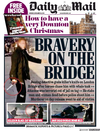 Daily Mail Newspaper Front Page (UK) for 30 November 2019