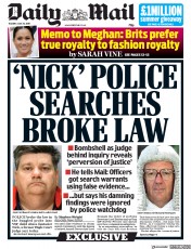 Daily Mail (UK) Newspaper Front Page for 30 July 2019