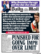 Daily Mail (UK) Newspaper Front Page for 31 January 2018