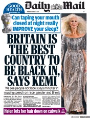 Daily Mail (UK) Newspaper Front Page for 3 October 2023