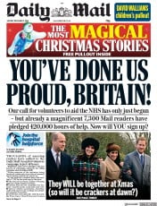 Daily Mail (UK) Newspaper Front Page for 3 December 2018