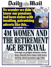 Daily Mail (UK) Newspaper Front Page for 4 October 2019