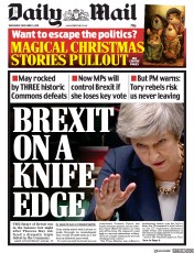 Daily Mail (UK) Newspaper Front Page for 5 December 2018