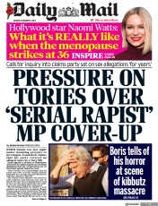 Daily Mail (UK) Newspaper Front Page for 6 November 2023