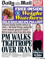 Daily Mail (UK) Newspaper Front Page for 6 January 2020