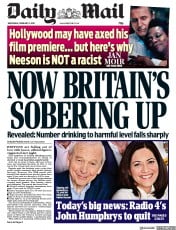 Daily Mail (UK) Newspaper Front Page for 6 February 2019