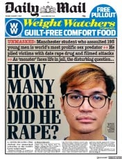 Daily Mail (UK) Newspaper Front Page for 7 January 2020