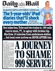 Daily Mail (UK) Newspaper Front Page for 7 February 2019