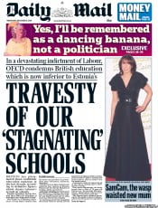 Daily Mail (UK) Newspaper Front Page for 8 December 2010