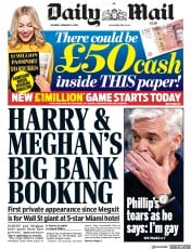 Daily Mail (UK) Newspaper Front Page for 8 February 2020