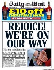 Daily Mail (UK) Newspaper Front Page for 9 December 2017