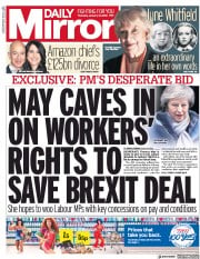 Daily Mirror (UK) Newspaper Front Page for 10 January 2019