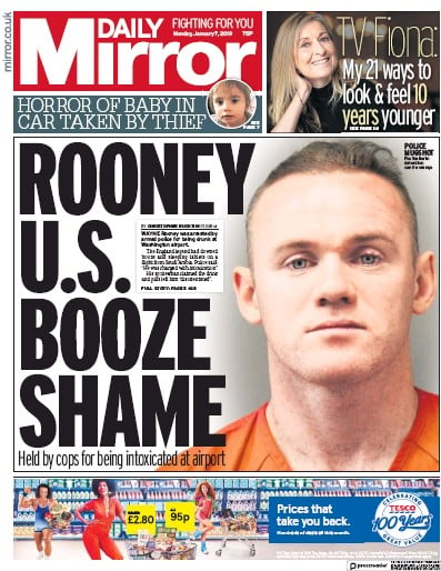 Daily Mirror Newspaper Front Page (UK) for 10 January 2019