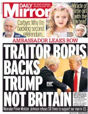Daily Mirror (UK) Newspaper Front Page for 10 July 2019