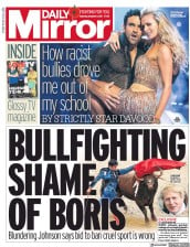 Daily Mirror (UK) Newspaper Front Page for 11 November 2017
