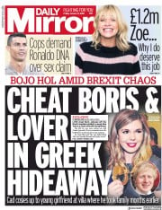 Daily Mirror (UK) Newspaper Front Page for 11 January 2019