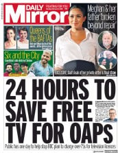 Daily Mirror (UK) Newspaper Front Page for 11 February 2019