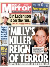 Daily Mirror Newspaper Front Page (UK) for 11 May 2011