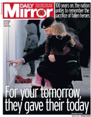 Daily Mirror (UK) Newspaper Front Page for 12 November 2018