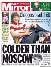 Daily Mirror (UK) Newspaper Front Page for 12 December 2017