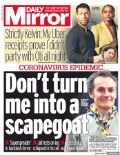 Daily Mirror Newspaper Front Page (UK) for 12 February 2020