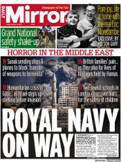 Daily Mirror (UK) Newspaper Front Page for 13 October 2023