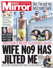 Daily Mirror (UK) Newspaper Front Page for 13 November 2017