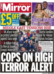 Daily Mirror (UK) Newspaper Front Page for 14 October 2023