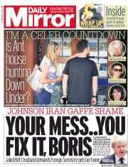 Daily Mirror (UK) Newspaper Front Page for 14 November 2017