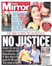 Daily Mirror (UK) Newspaper Front Page for 14 February 2019