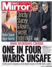 Daily Mirror (UK) Newspaper Front Page for 16 April 2019