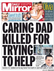Daily Mirror (UK) Newspaper Front Page for 16 August 2019