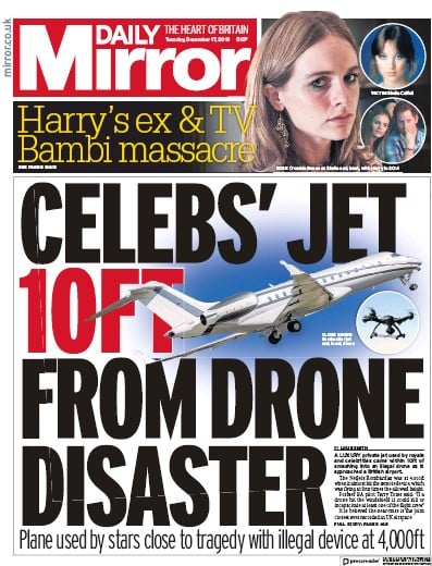 Daily Mirror Newspaper Front Page (UK) for 17 December 2019
