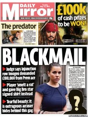Daily Mirror Newspaper Front Page (UK) for 17 May 2011