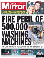 Daily Mirror (UK) Newspaper Front Page for 18 December 2019