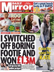 Daily Mirror Newspaper Front Page (UK) for 18 June 2012