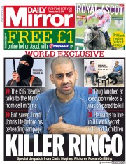 Daily Mirror (UK) Newspaper Front Page for 18 June 2019
