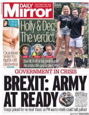 Daily Mirror (UK) Newspaper Front Page for 19 November 2018