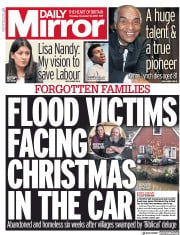 Daily Mirror (UK) Newspaper Front Page for 19 December 2019