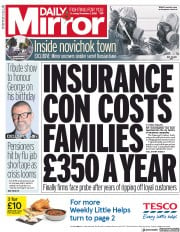 Daily Mirror (UK) Newspaper Front Page for 1 November 2018