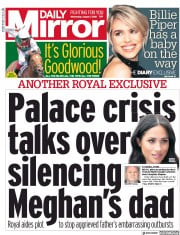 Daily Mirror (UK) Newspaper Front Page for 1 August 2018