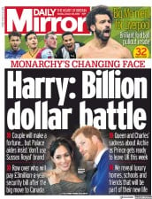 Daily Mirror (UK) Newspaper Front Page for 20 January 2020