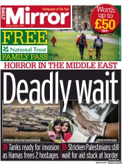 Daily Mirror (UK) Newspaper Front Page for 21 October 2023