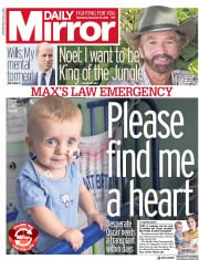 Daily Mirror (UK) Newspaper Front Page for 21 November 2018