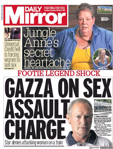 Daily Mirror Newspaper Front Page (UK) for 21 November 2018
