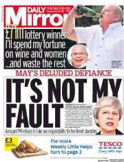 Daily Mirror (UK) Newspaper Front Page for 21 March 2019