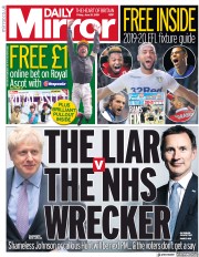 Daily Mirror (UK) Newspaper Front Page for 21 June 2019