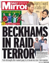 Daily Mirror (UK) Newspaper Front Page for 22 October 2018