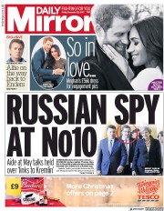 Daily Mirror (UK) Newspaper Front Page for 22 December 2017