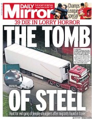 Daily Mirror (UK) Newspaper Front Page for 24 October 2019